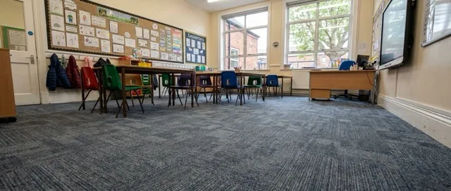 Primary school classroom with hard-wearing carpet tiles