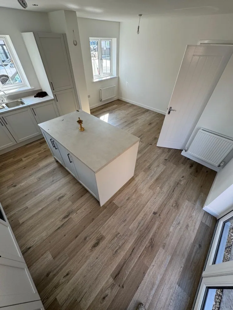 Real wood kitchen floor fitted in Leicester