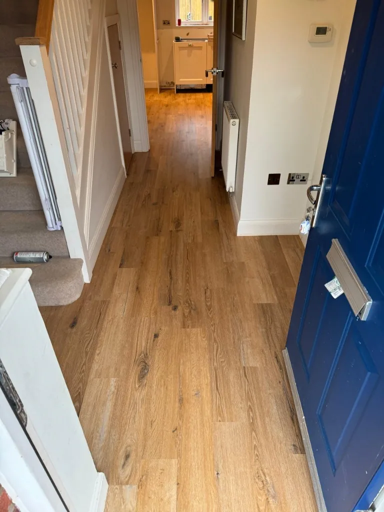 Light wood plank hallway fitted in Loughborough